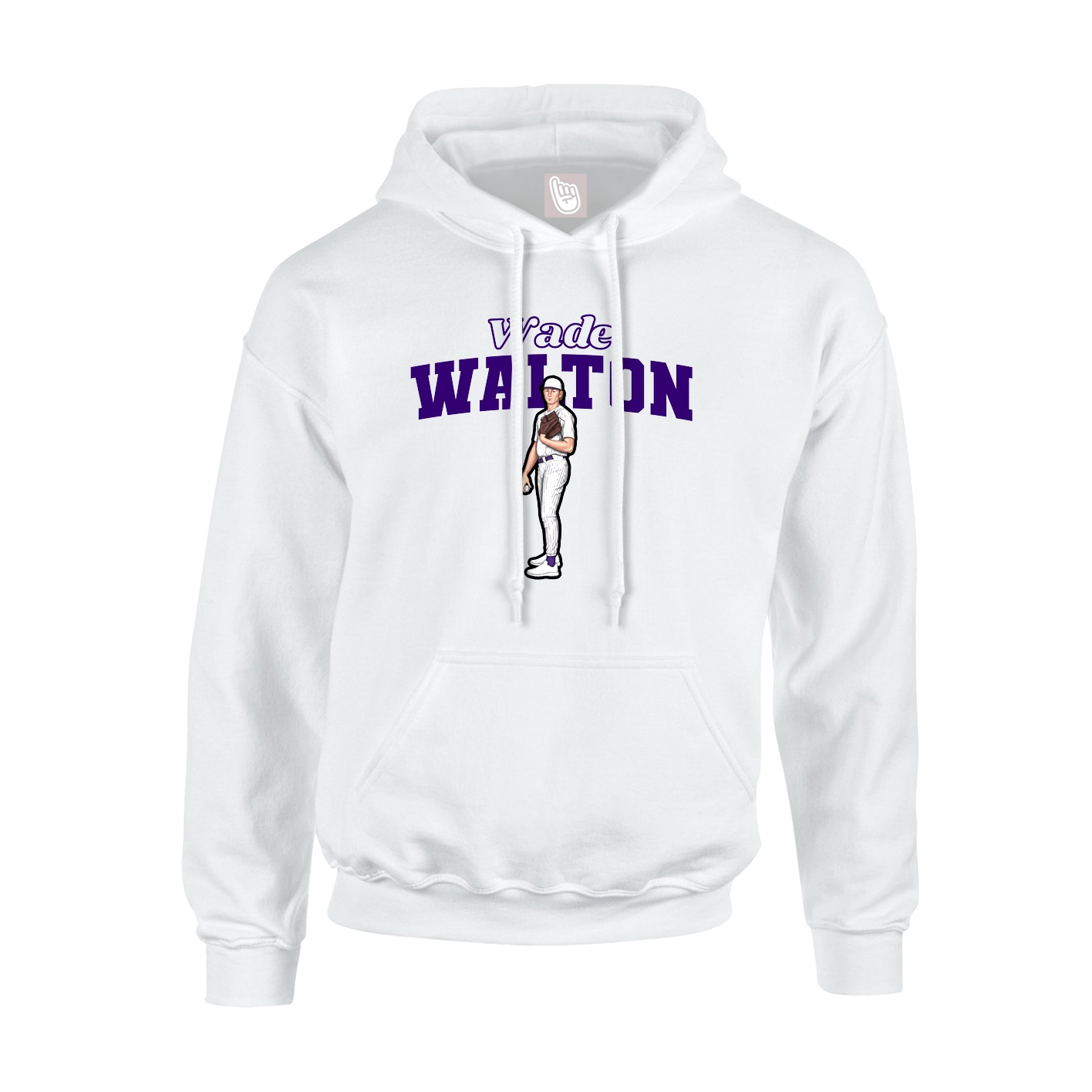 Youth Hoodie — Name Arch in White