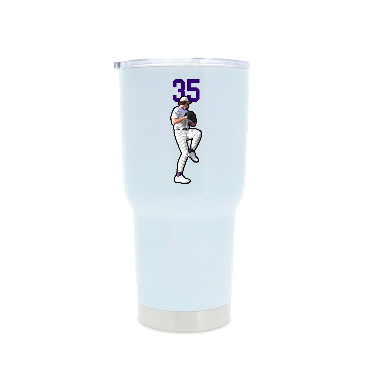 30oz Stainless Steel Tumbler — Number Top in White