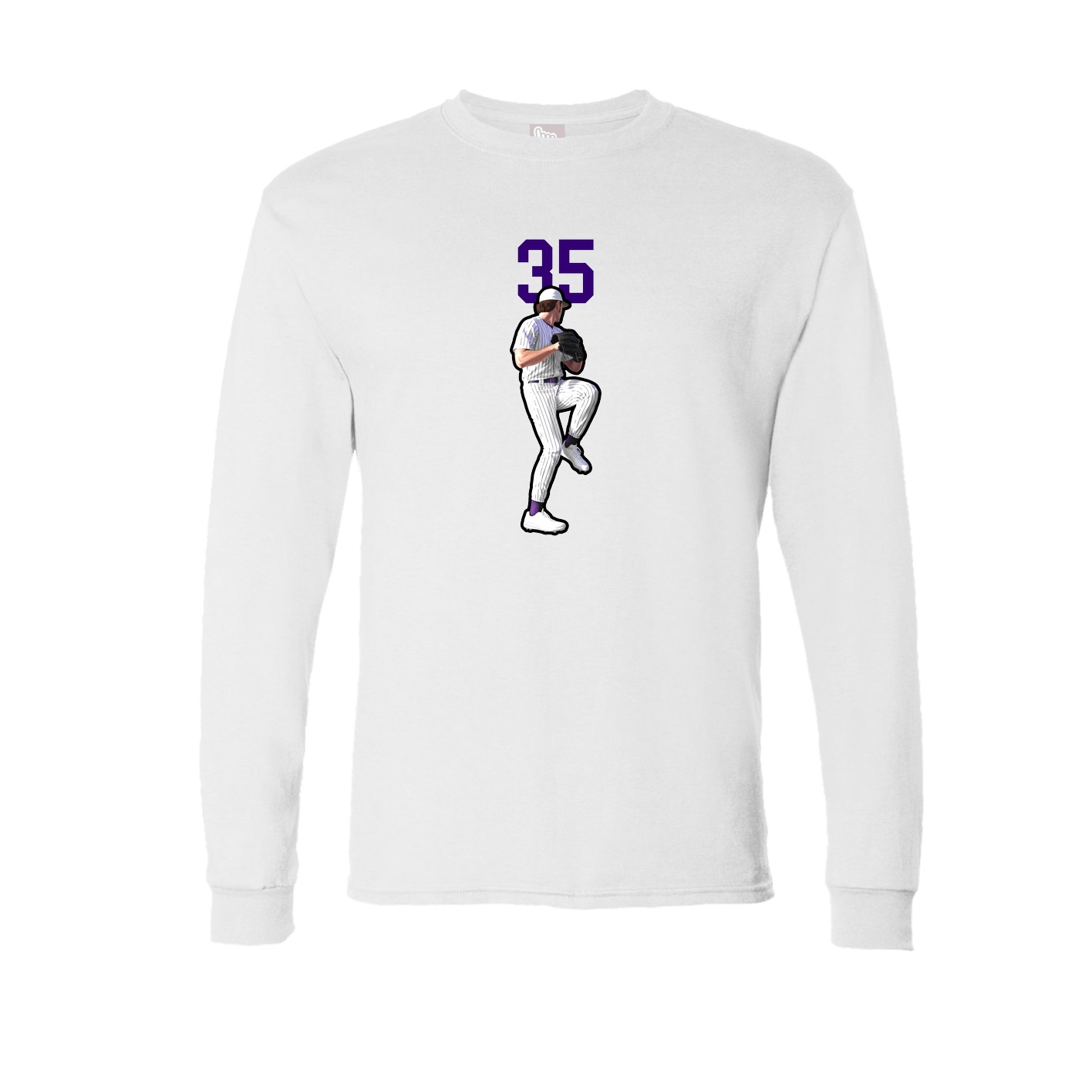 Long Sleeve Tee — Number Top in White
