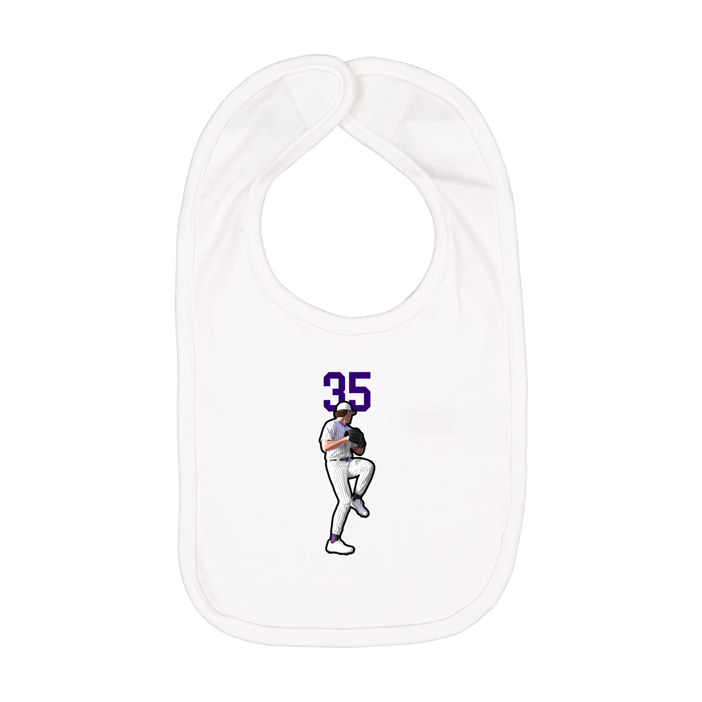 Infant Bib — Number Top in White