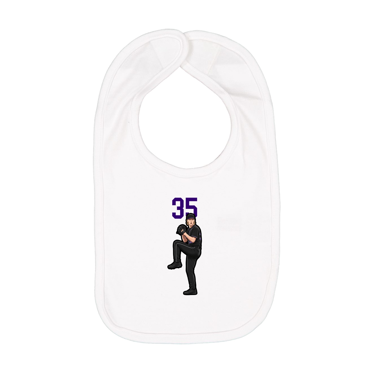 Infant Bib — Number Top in White