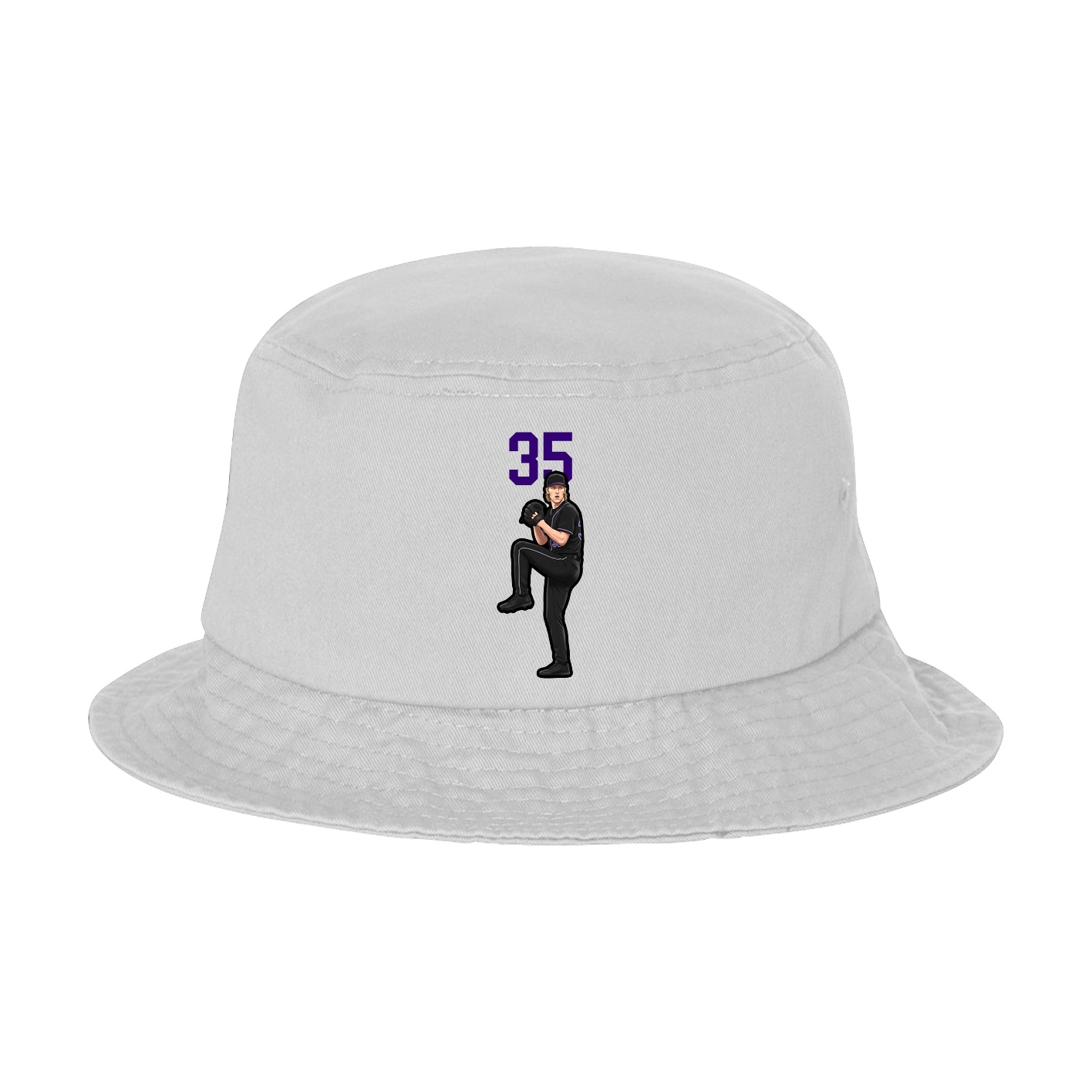Bucket Cap — Number Top in White