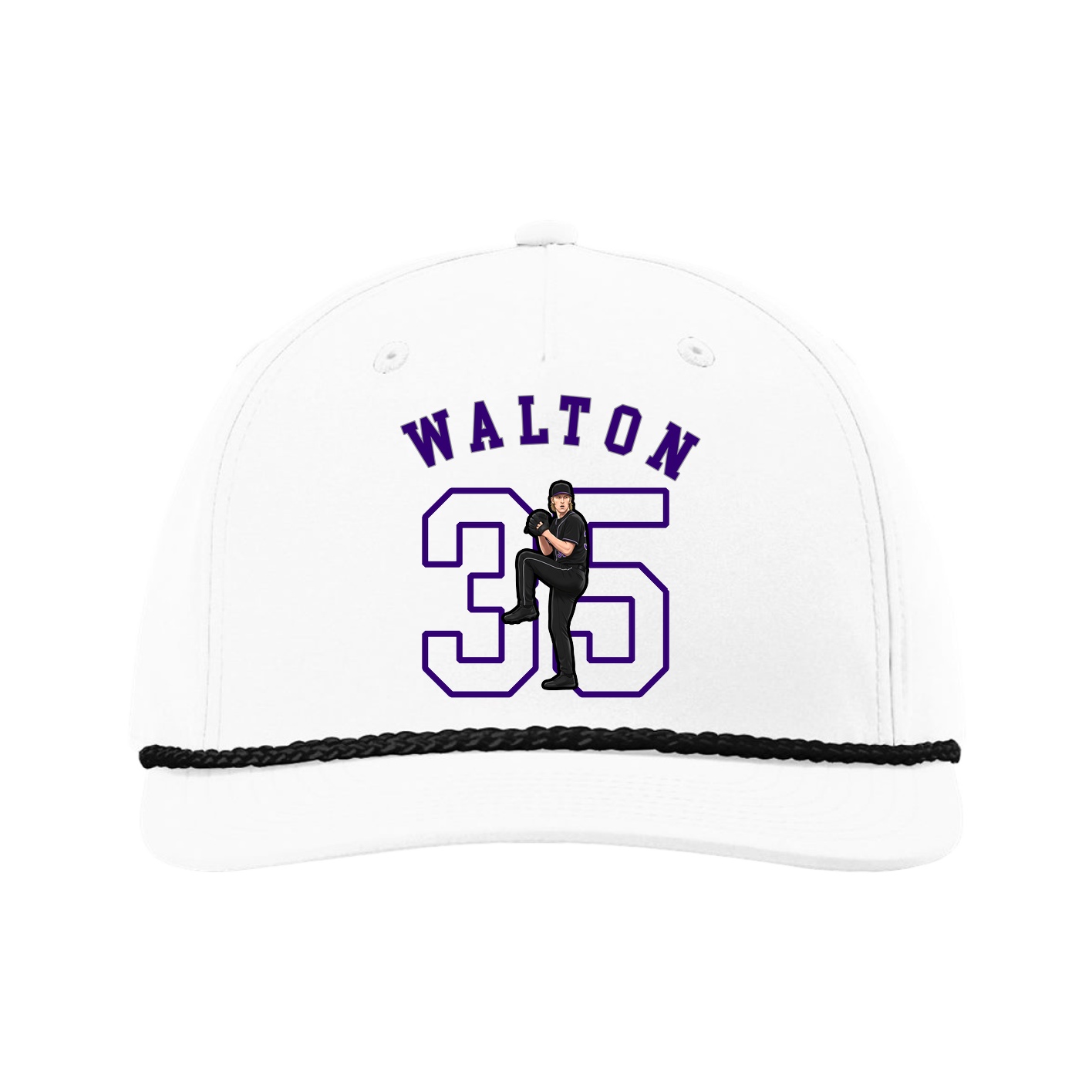 Five-Panel Classic Rope Cap — Shirsey Arch in White
