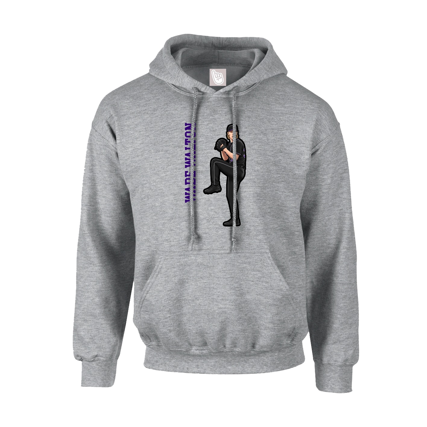 Hoodie — Name Vertical in Grey