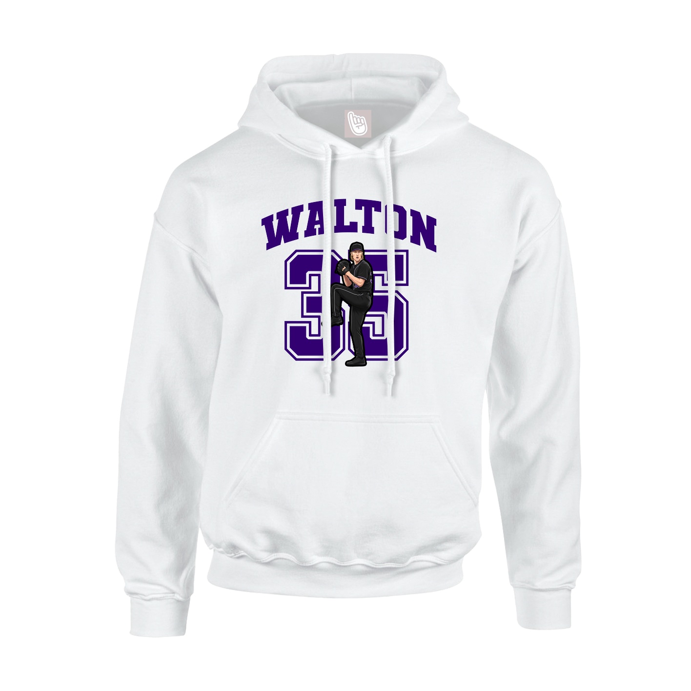 Youth Hoodie — Number in White