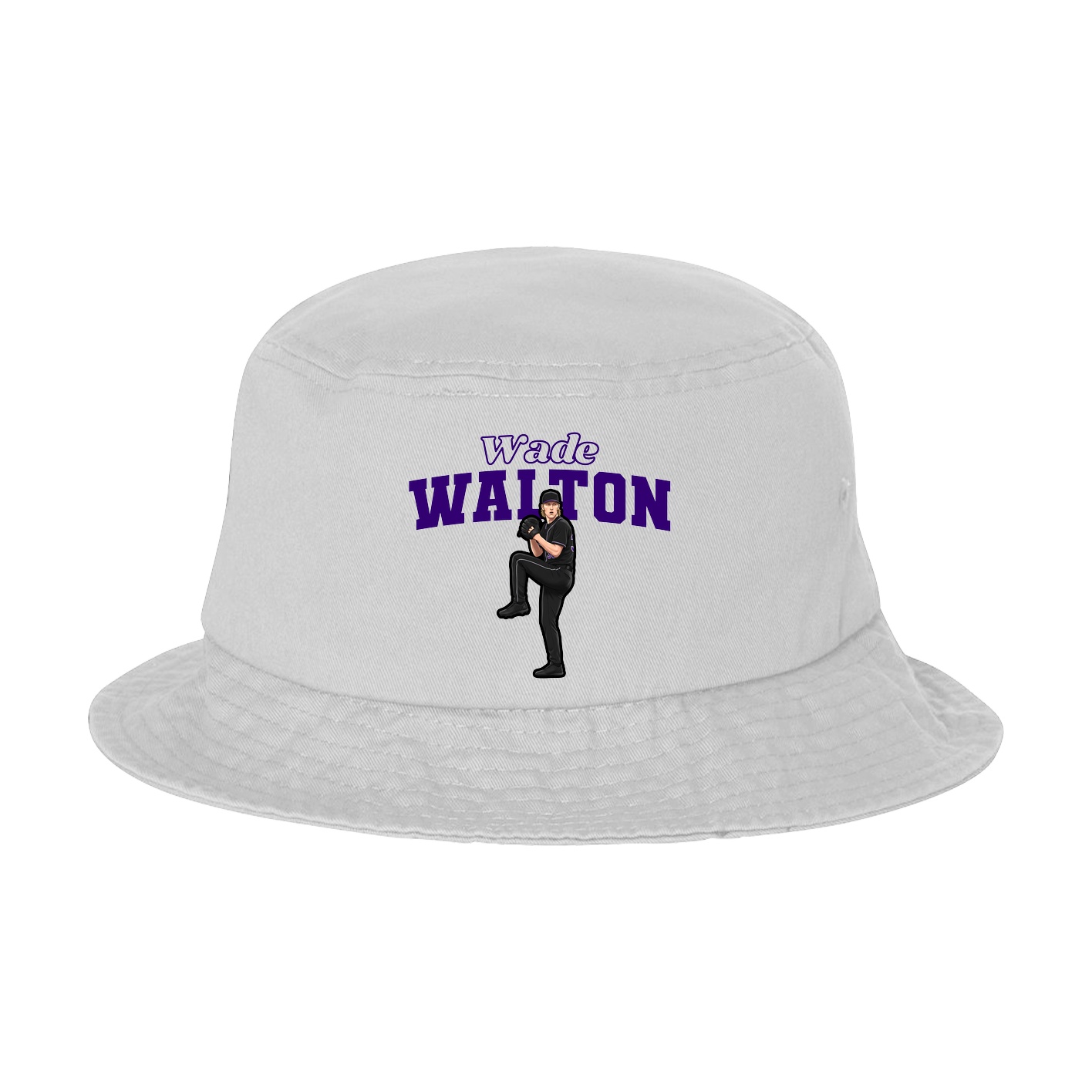 Bucket Cap — Name Arch in White