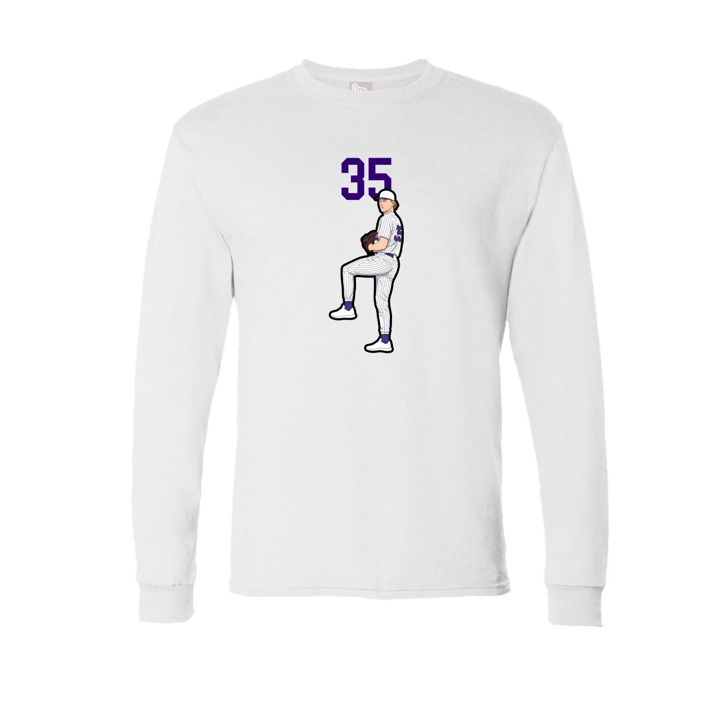 Long Sleeve Tee — Number Top in White