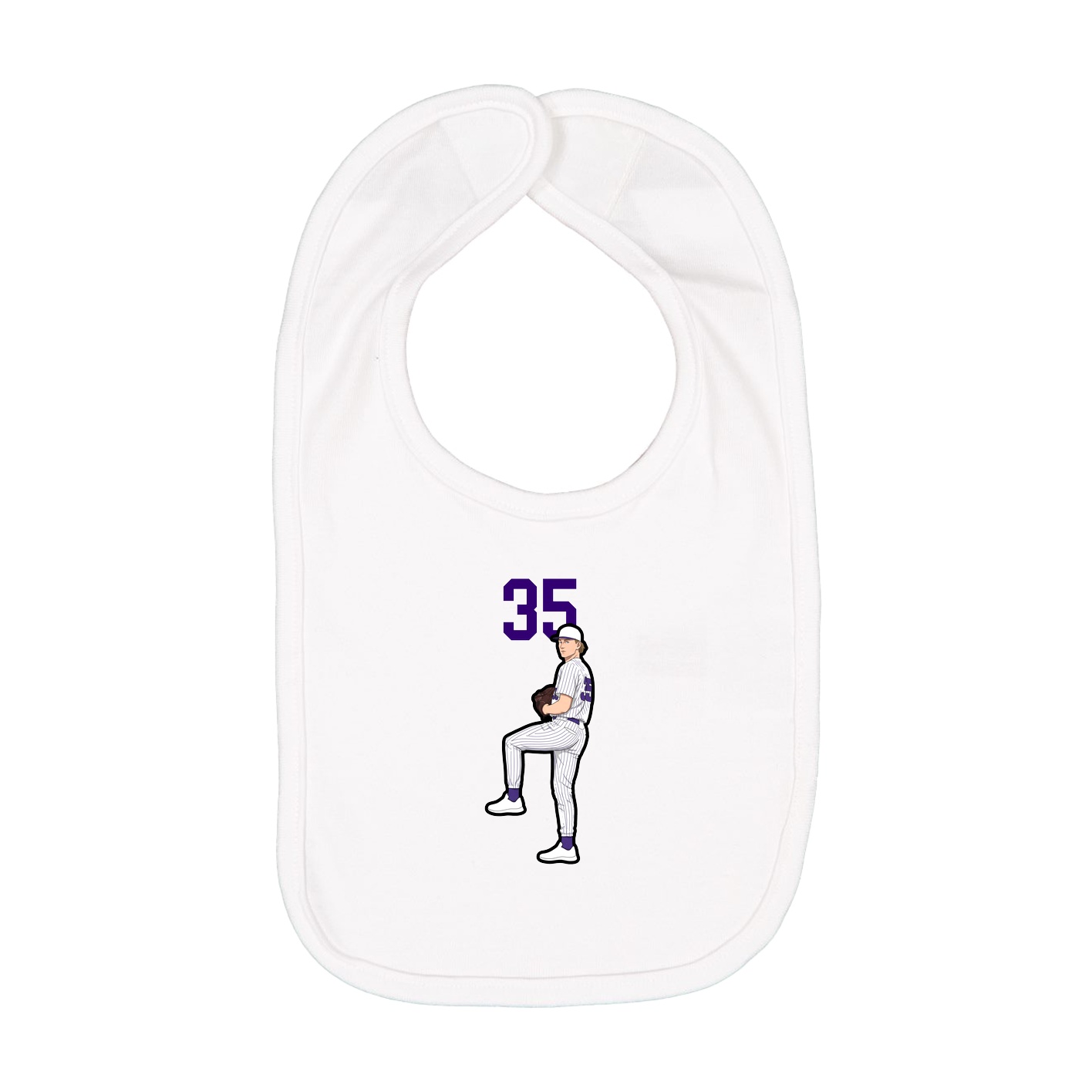 Infant Bib — Number Top in White