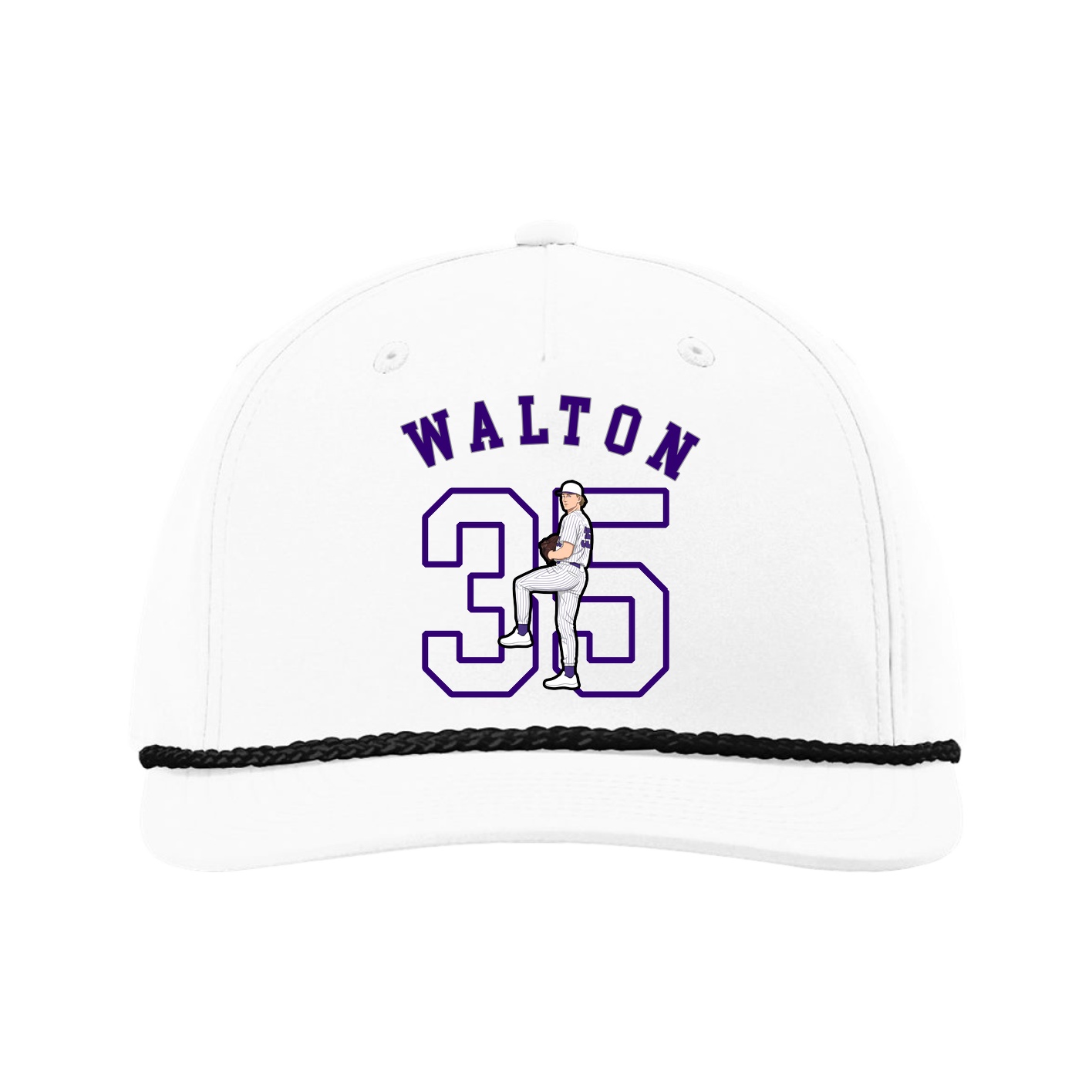 Five-Panel Classic Rope Cap — Shirsey Arch in White