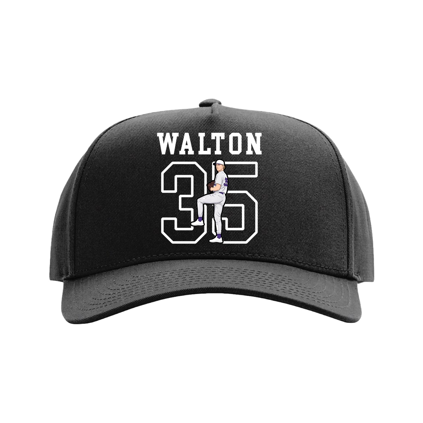 Full Fabric Five-Panel Champ Cap — Shirsey in Black