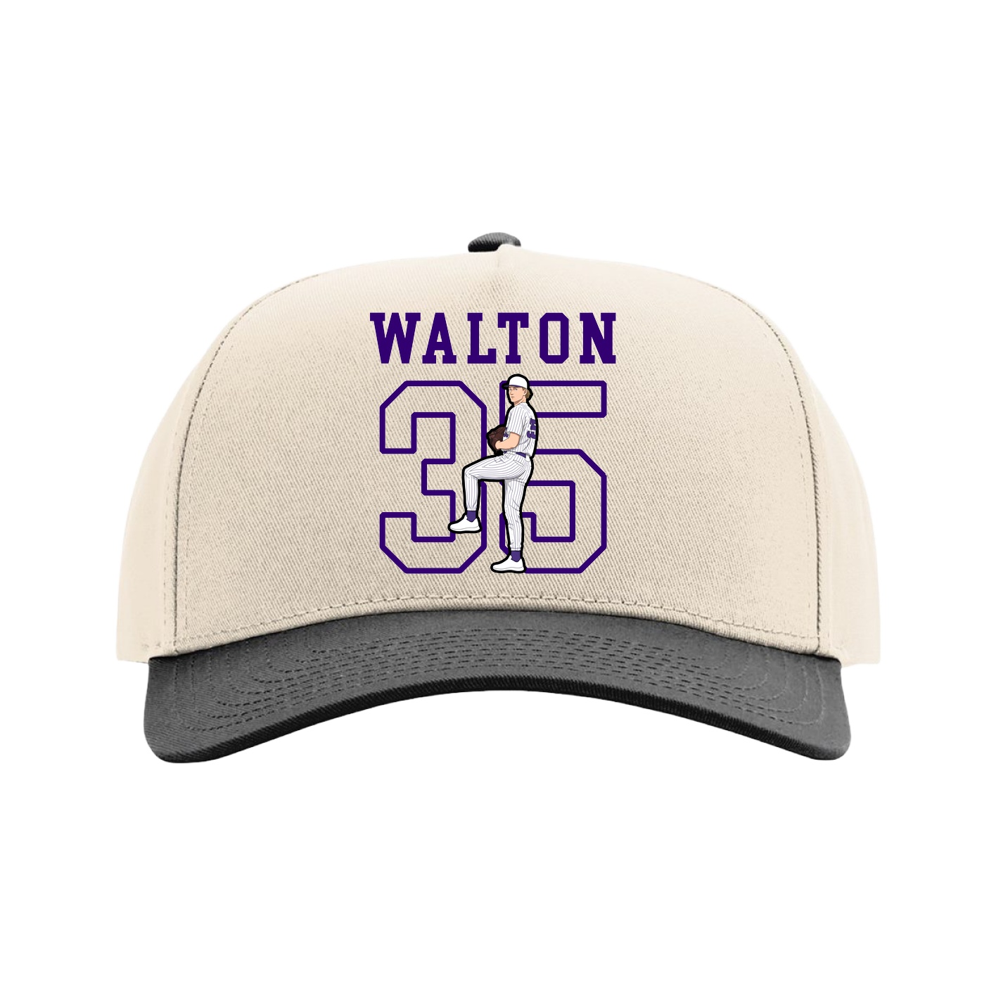 Full Fabric Five-Panel Champ Cap — Shirsey in Cream/Black