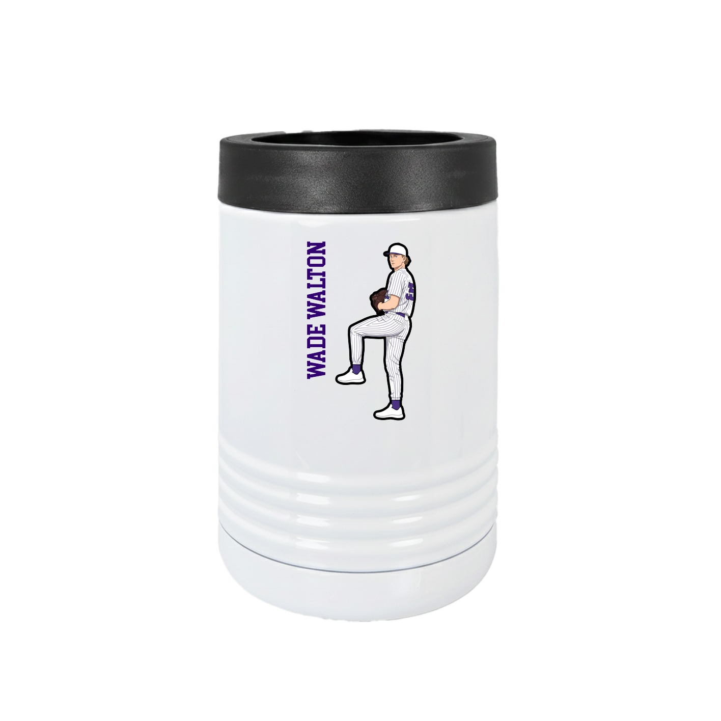 Beverage Holder — Name Vertical in White