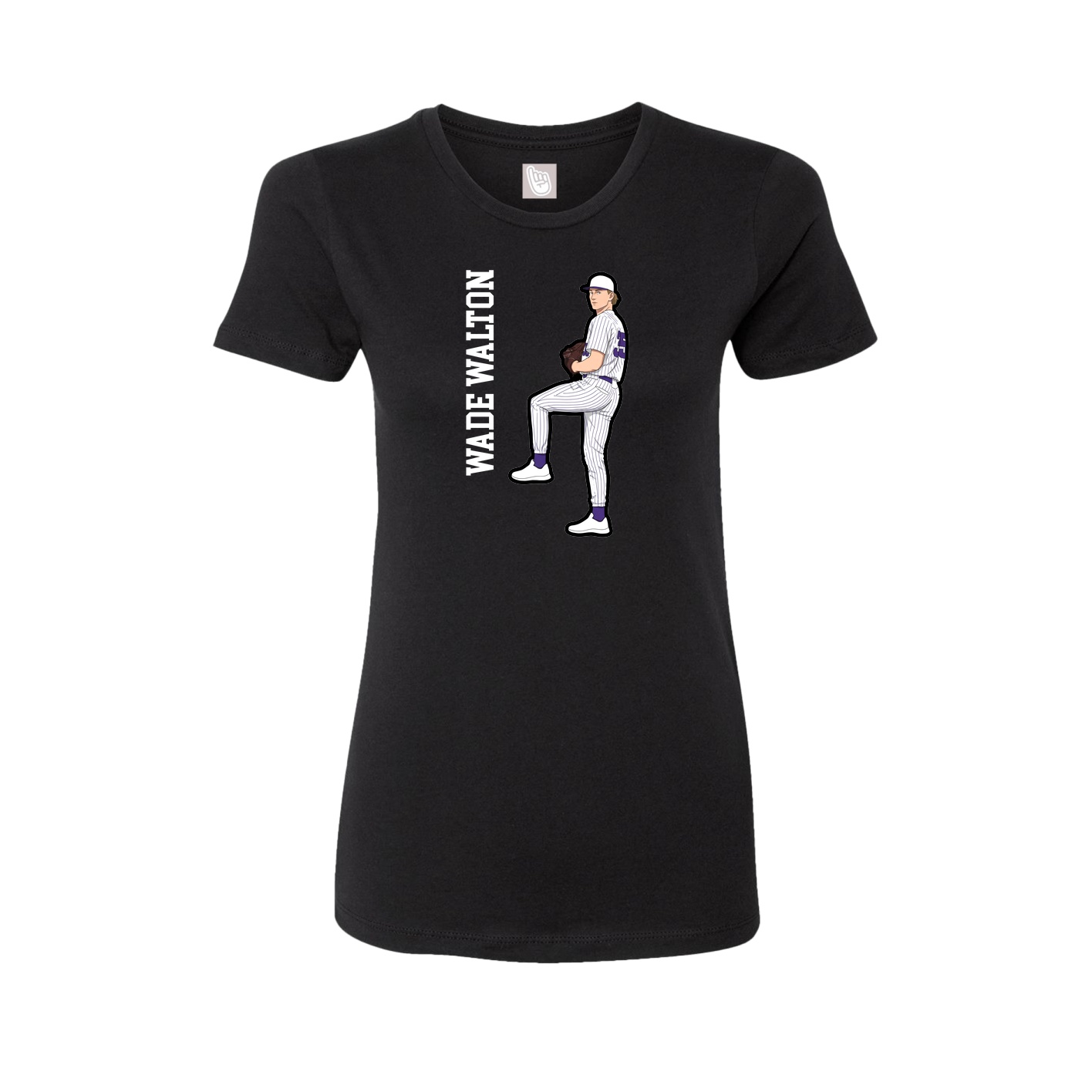 Womens Tee — Name Vertical in Black