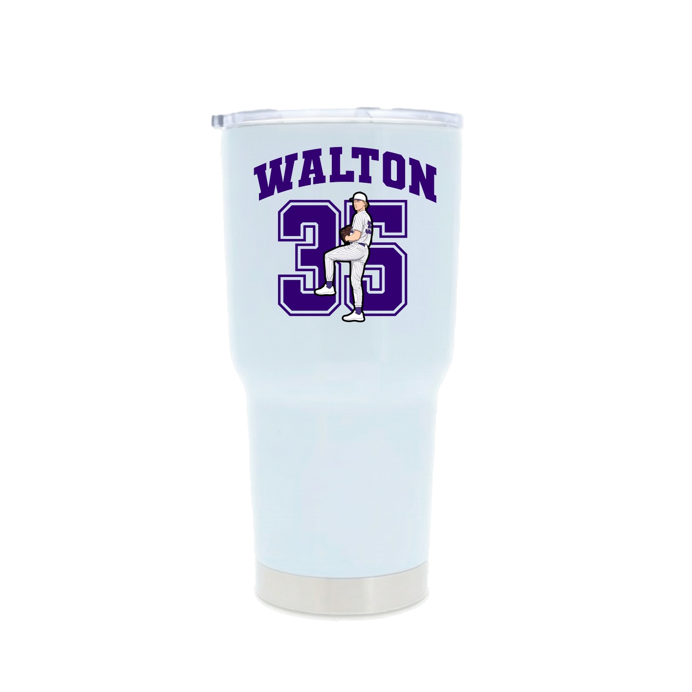 30oz Stainless Steel Tumbler — Number in White