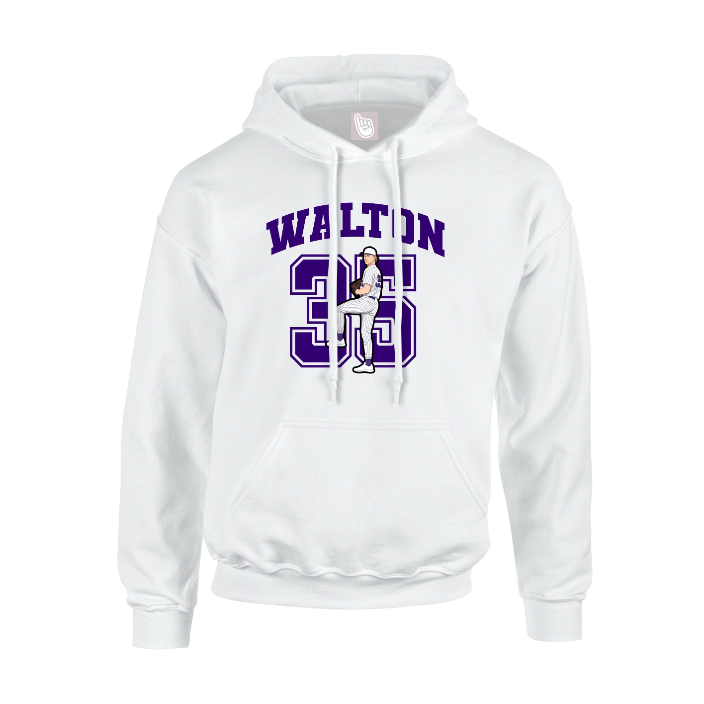 Hoodie — Number in White