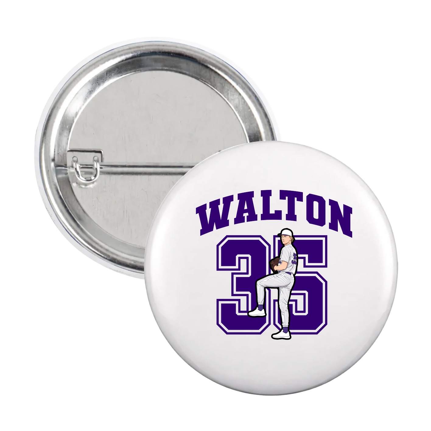 Game Day Button — Number in White