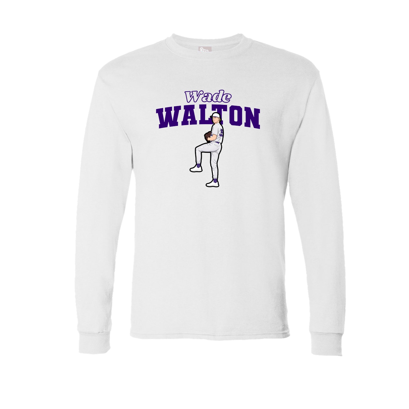 Long Sleeve Tee — Name Arch in White
