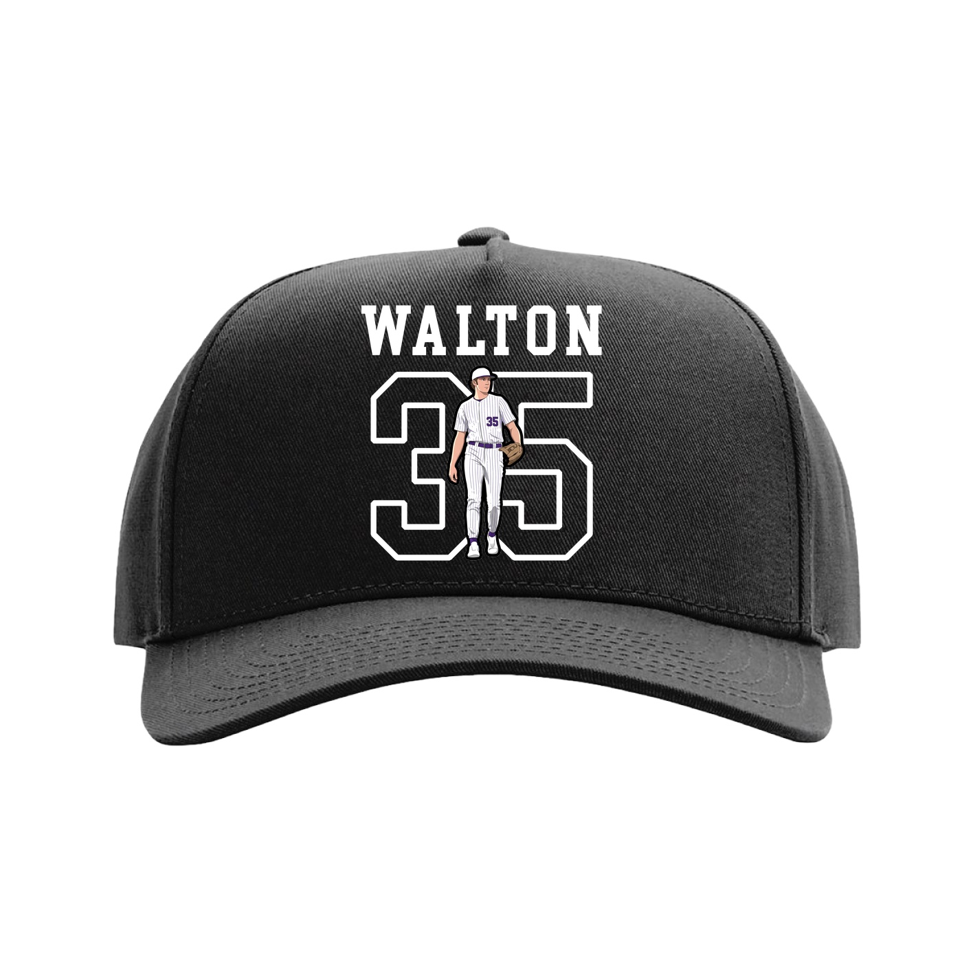 Full Fabric Five-Panel Champ Cap — Shirsey in Black