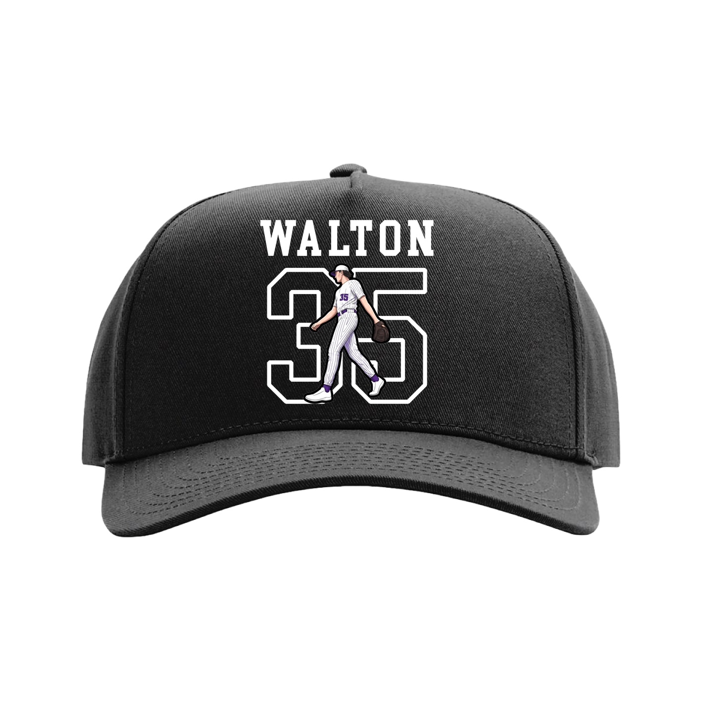 Full Fabric Five-Panel Champ Cap — Shirsey in Black