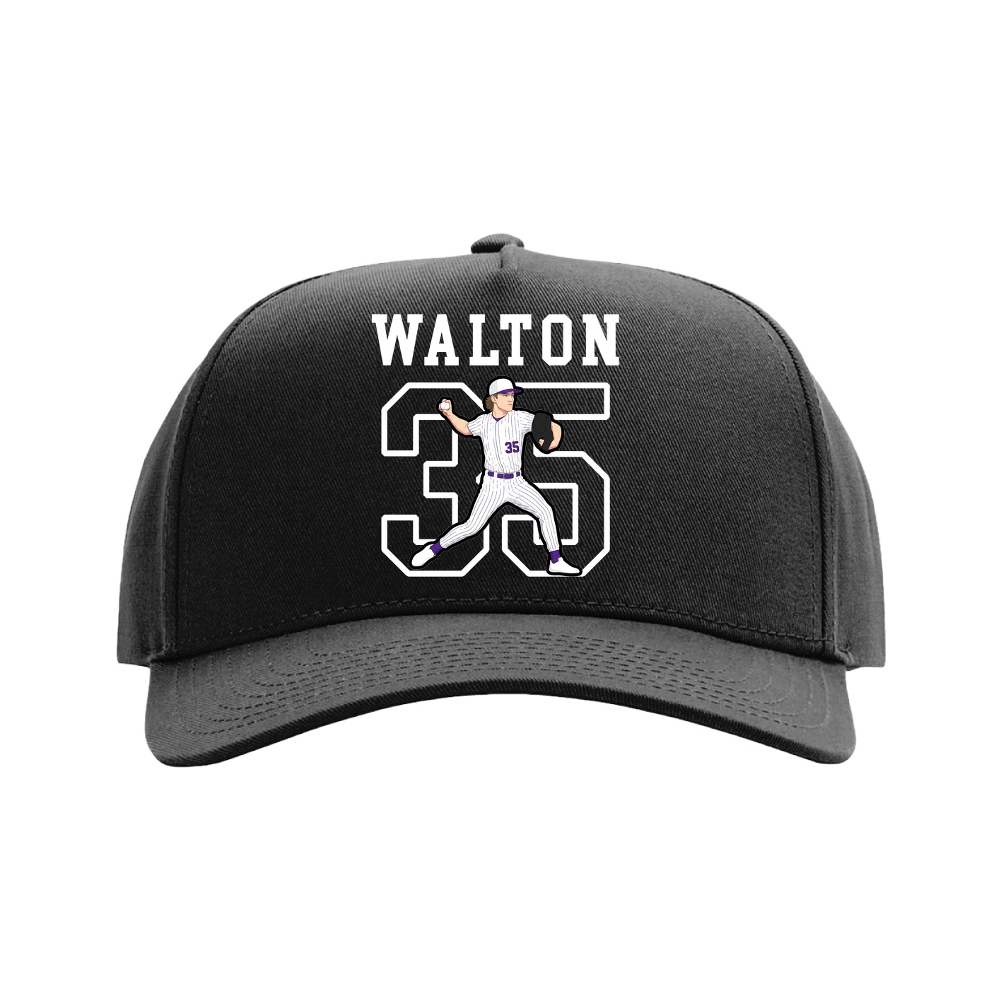 Full Fabric Five-Panel Champ Cap — Shirsey in Black