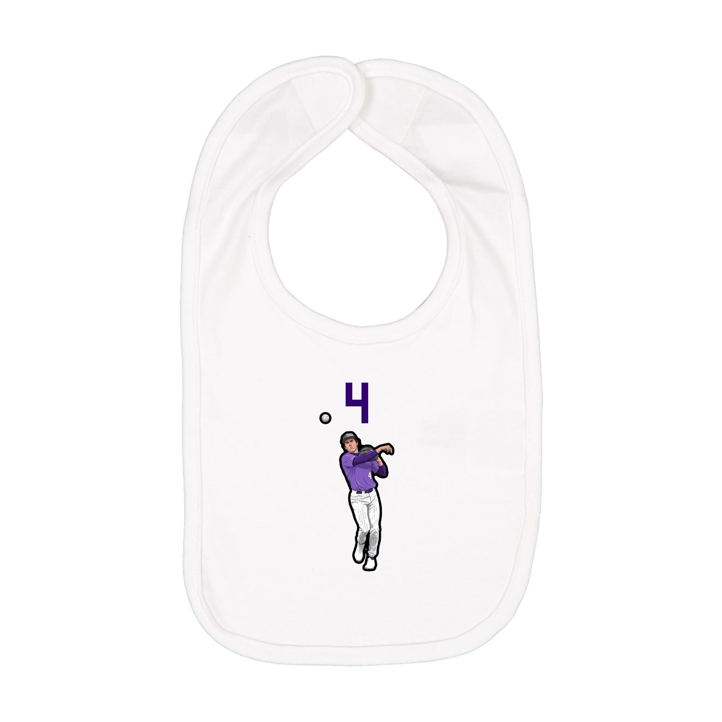 Infant Bib — Number Top in White