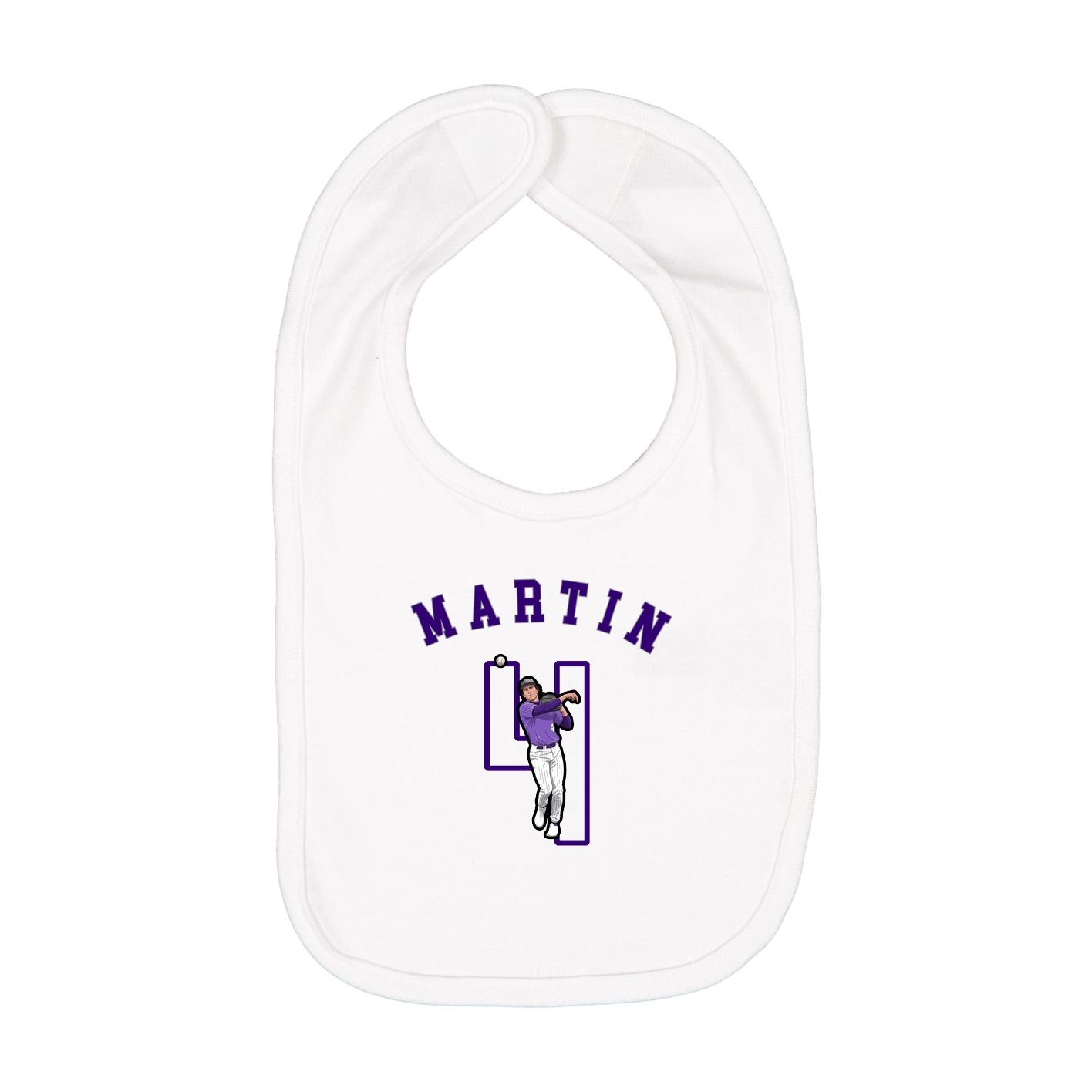Infant Bib — Shirsey Arch in White