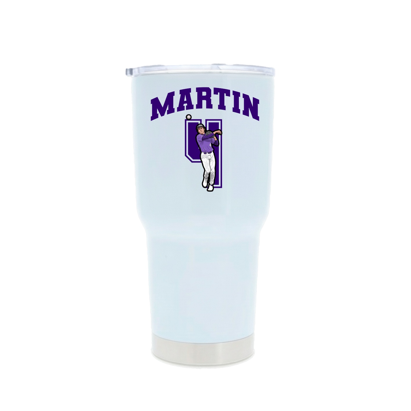 30oz Stainless Steel Tumbler — Number in White