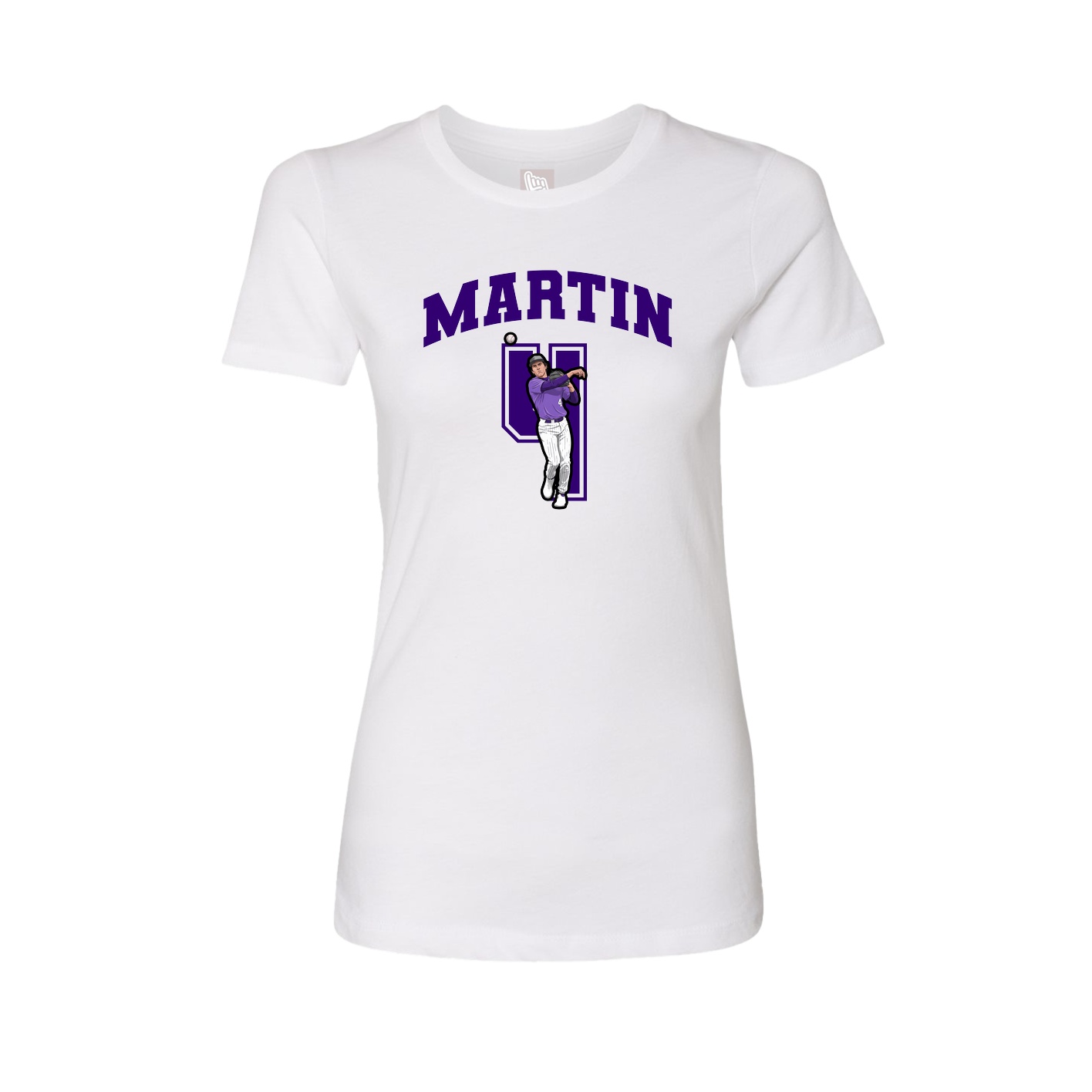Fitted Women's Tee — Number in White