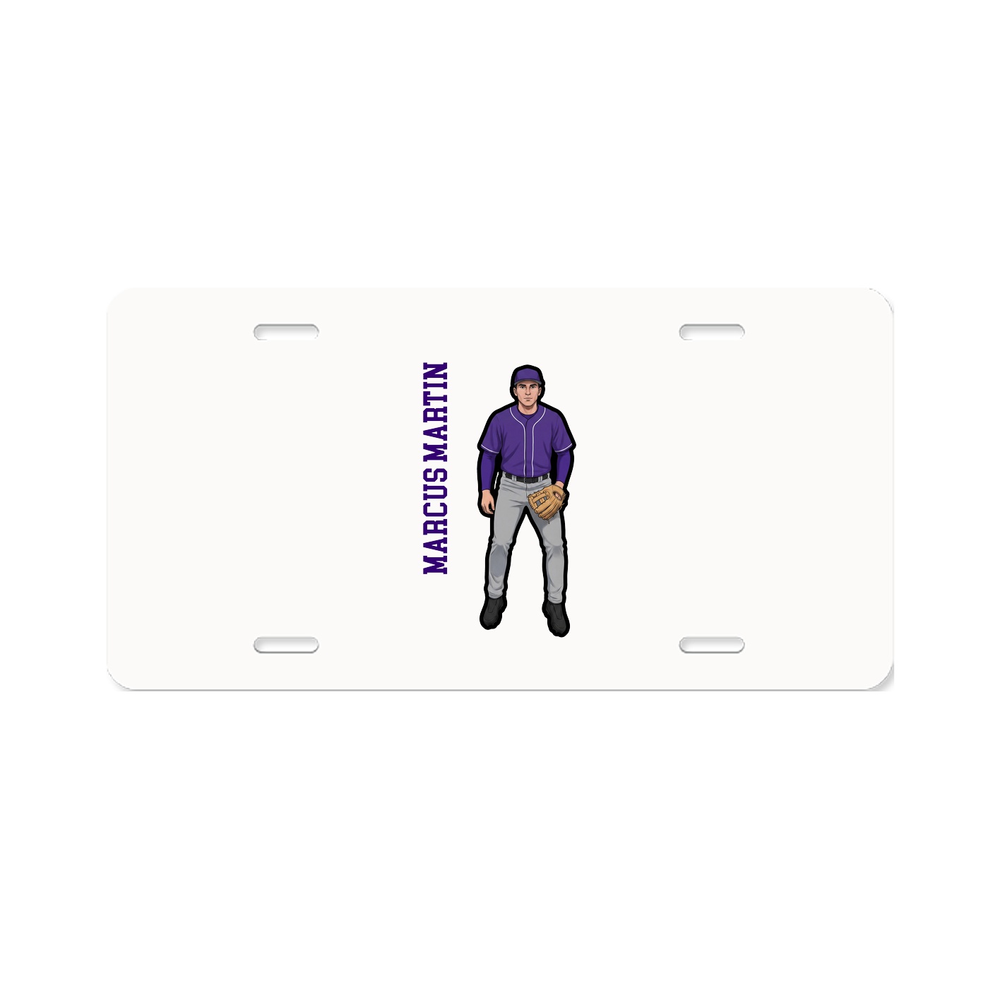 License Plate — Name Vertical in Classic