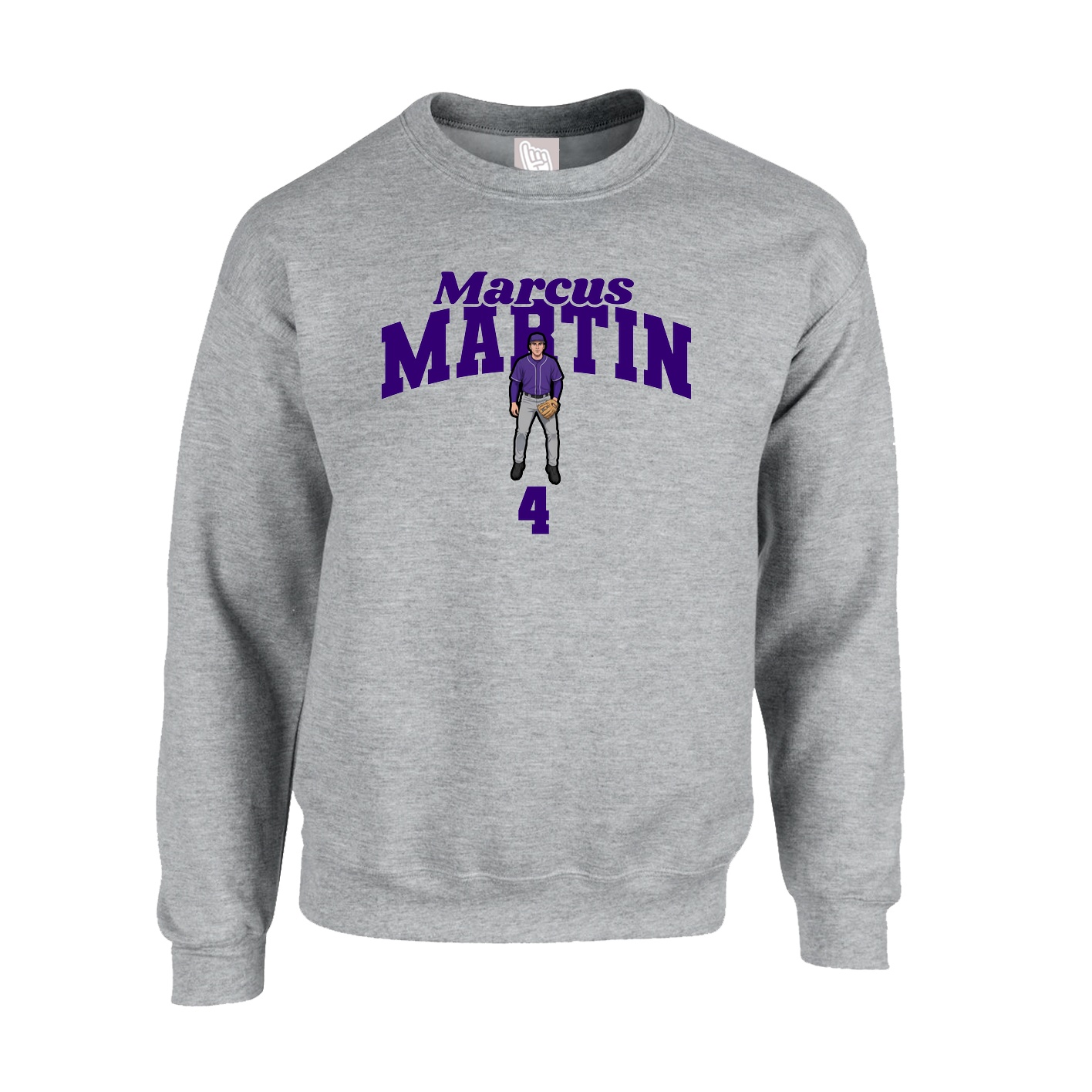 Fleece Crew — Signature Arch in Grey