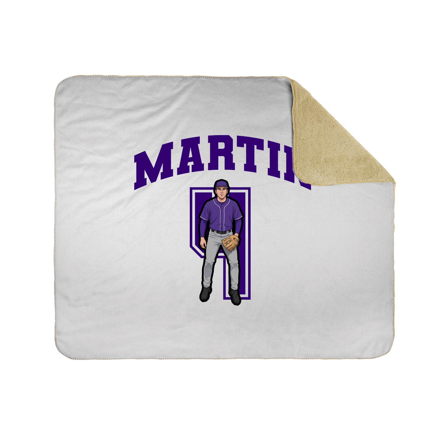 Throw Blanket — Number in White