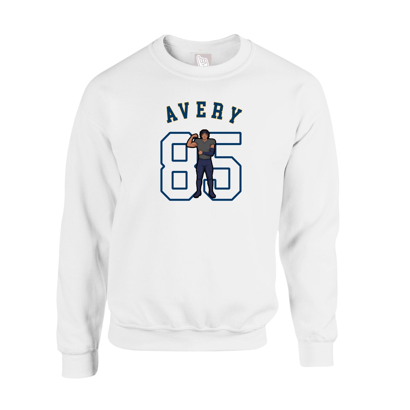 Fleece Crew — Shirsey Arch in White