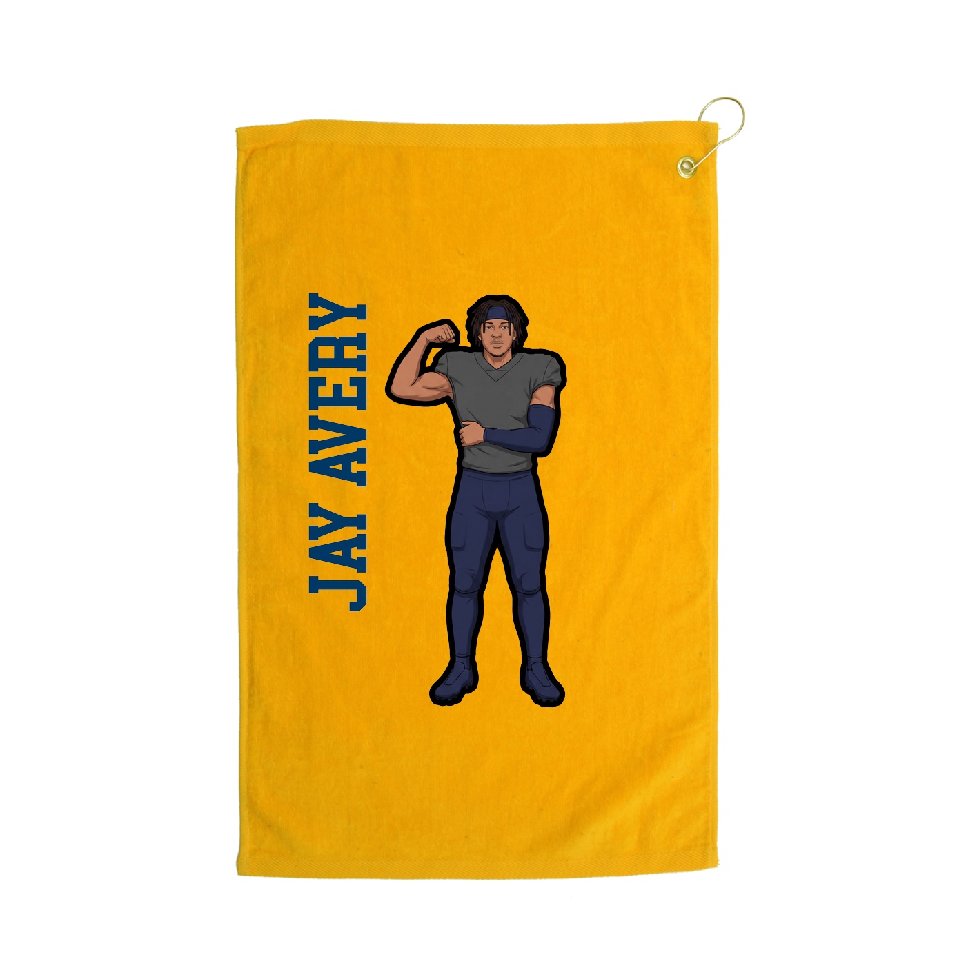 Golf Towel — Name Vertical in Gold
