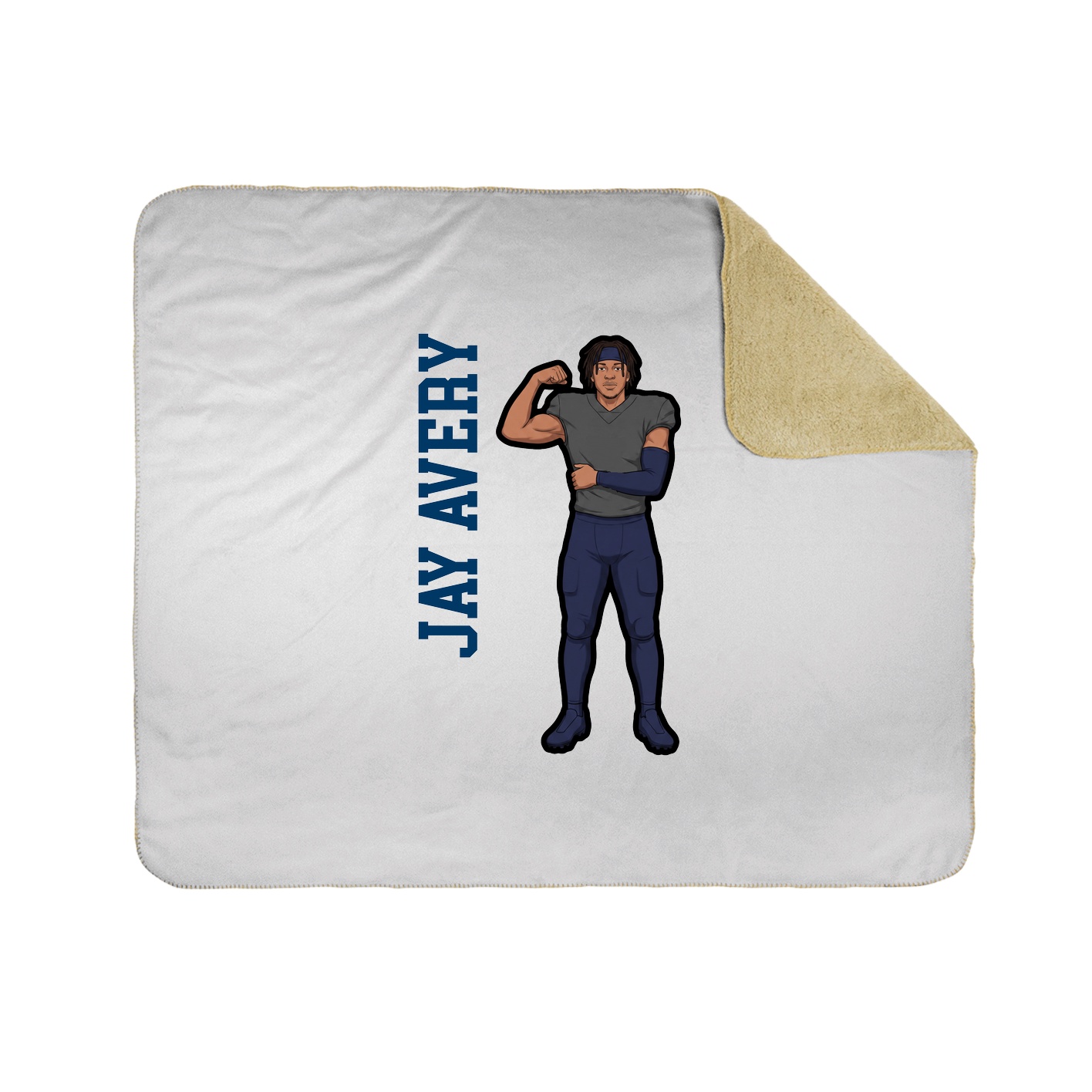Throw Blanket — Name Vertical in White
