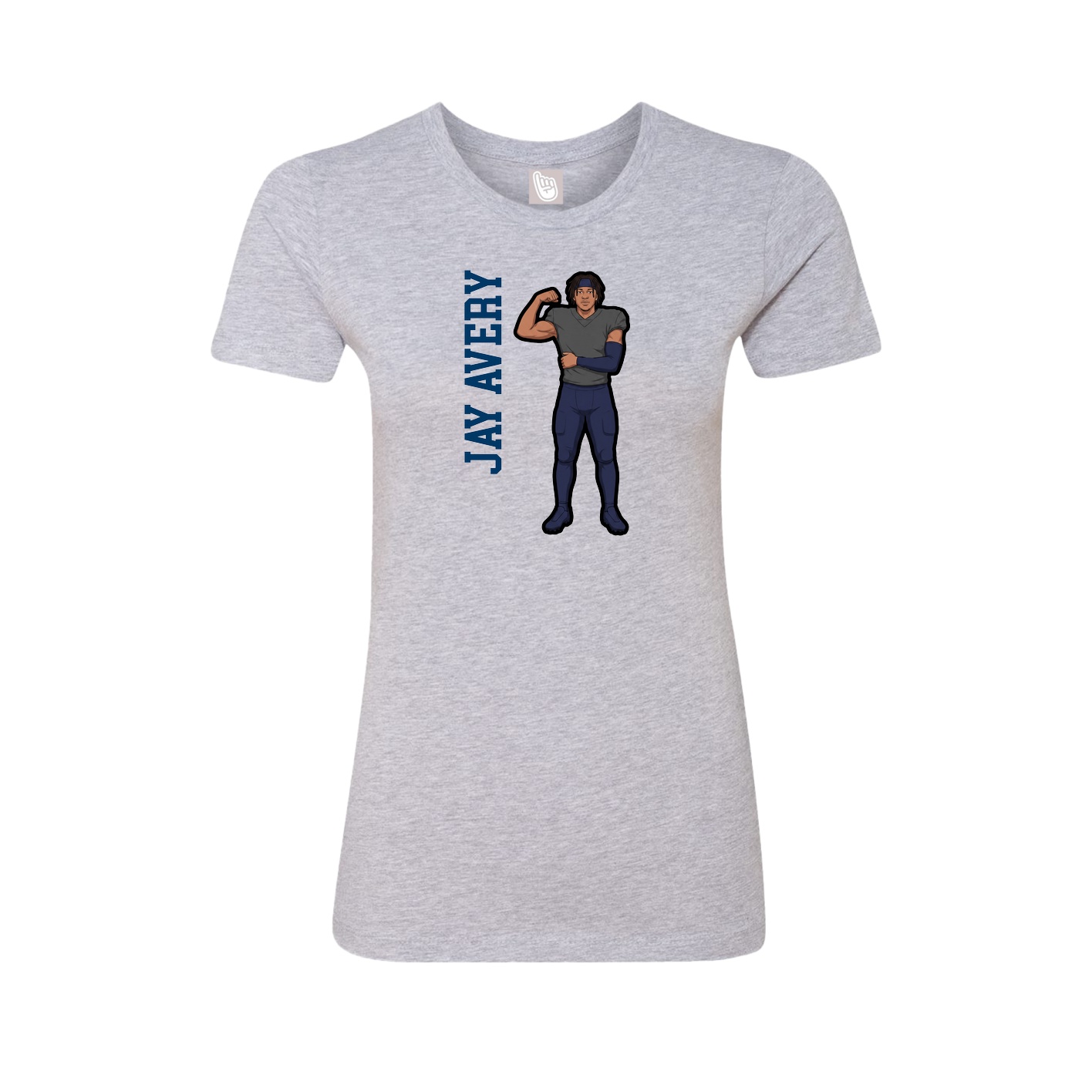 Womens Tee — Name Vertical in Grey
