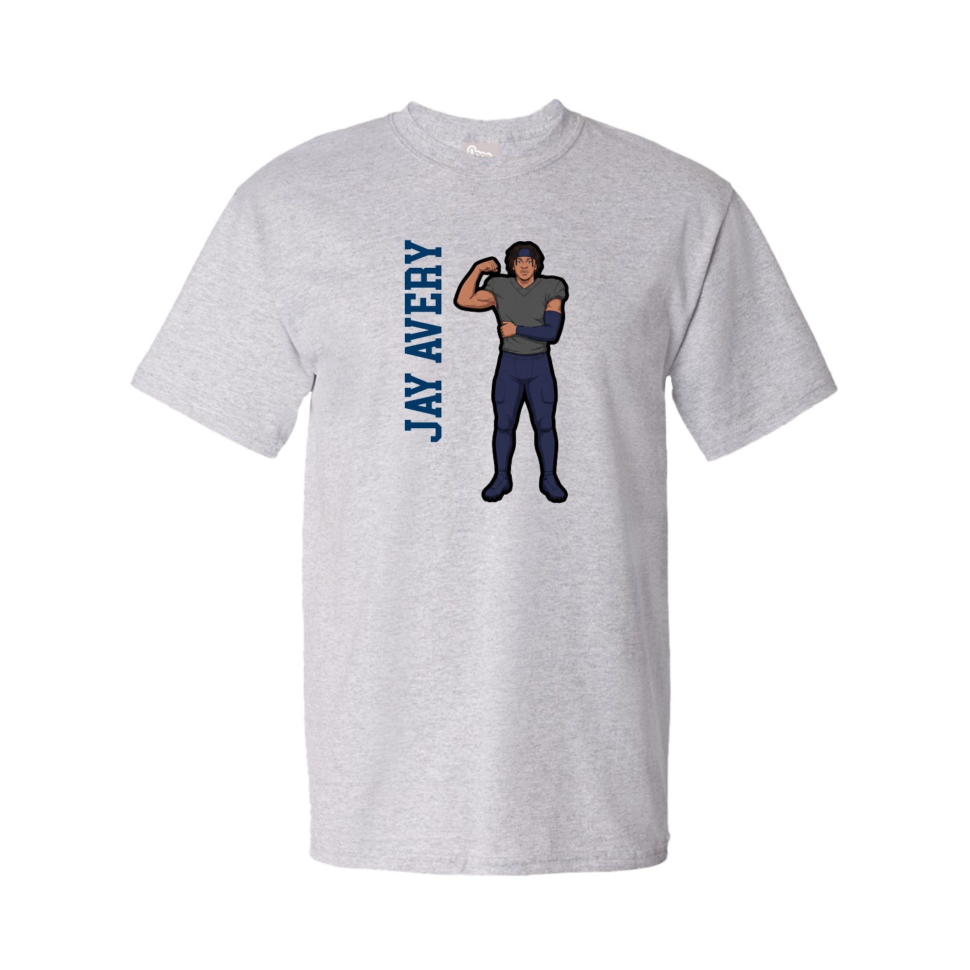 Youth Tee — Name Vertical in Grey