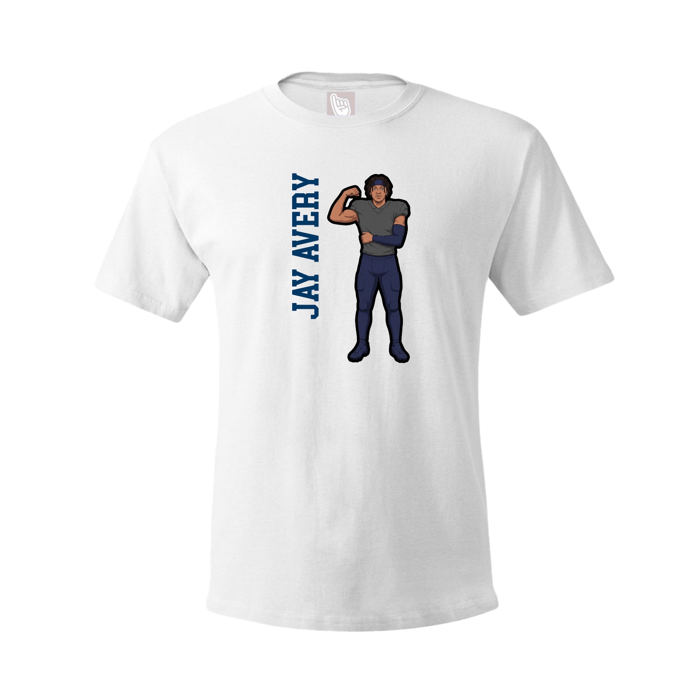 Youth Tee — Name Vertical in White