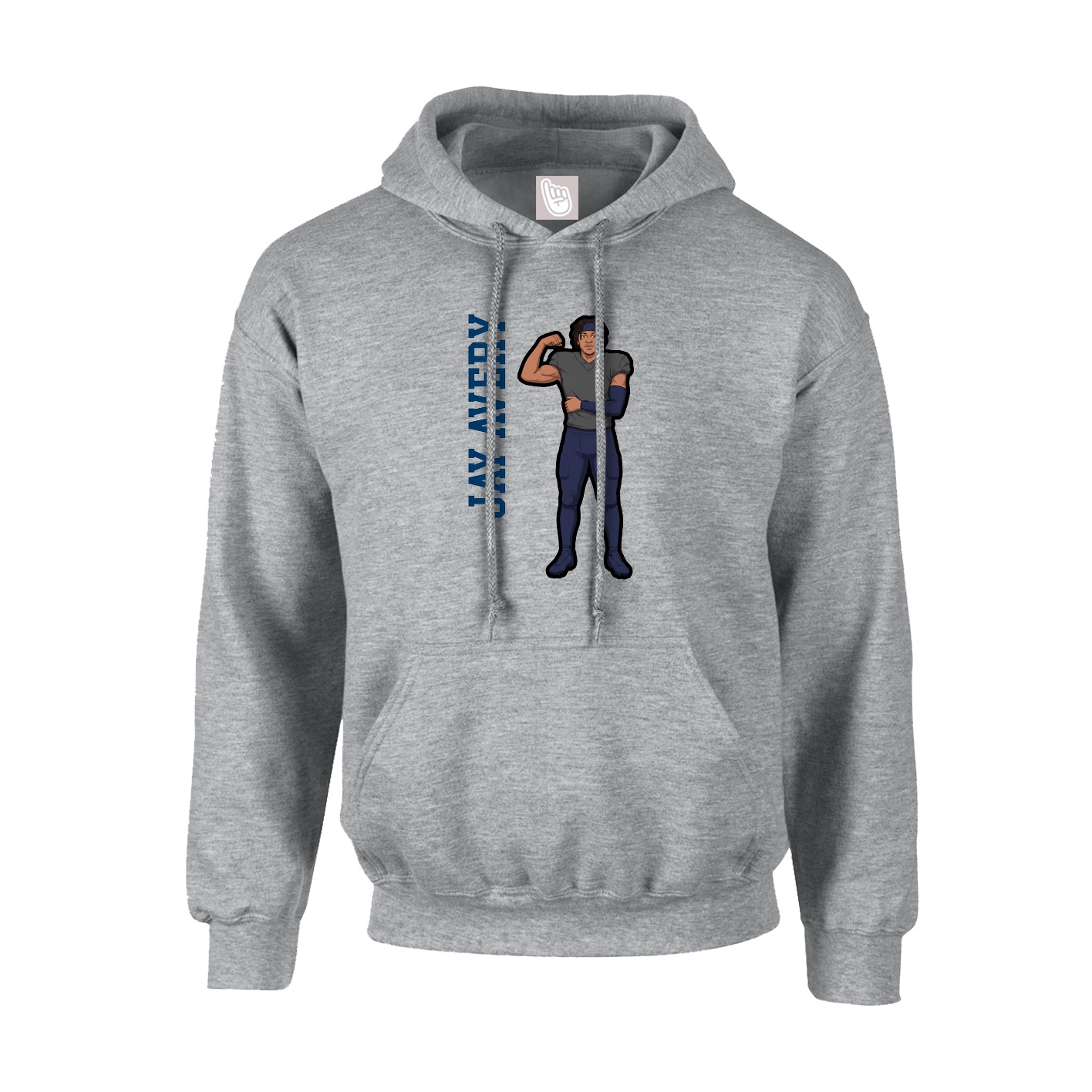 Youth Hoodie — Name Vertical in Grey