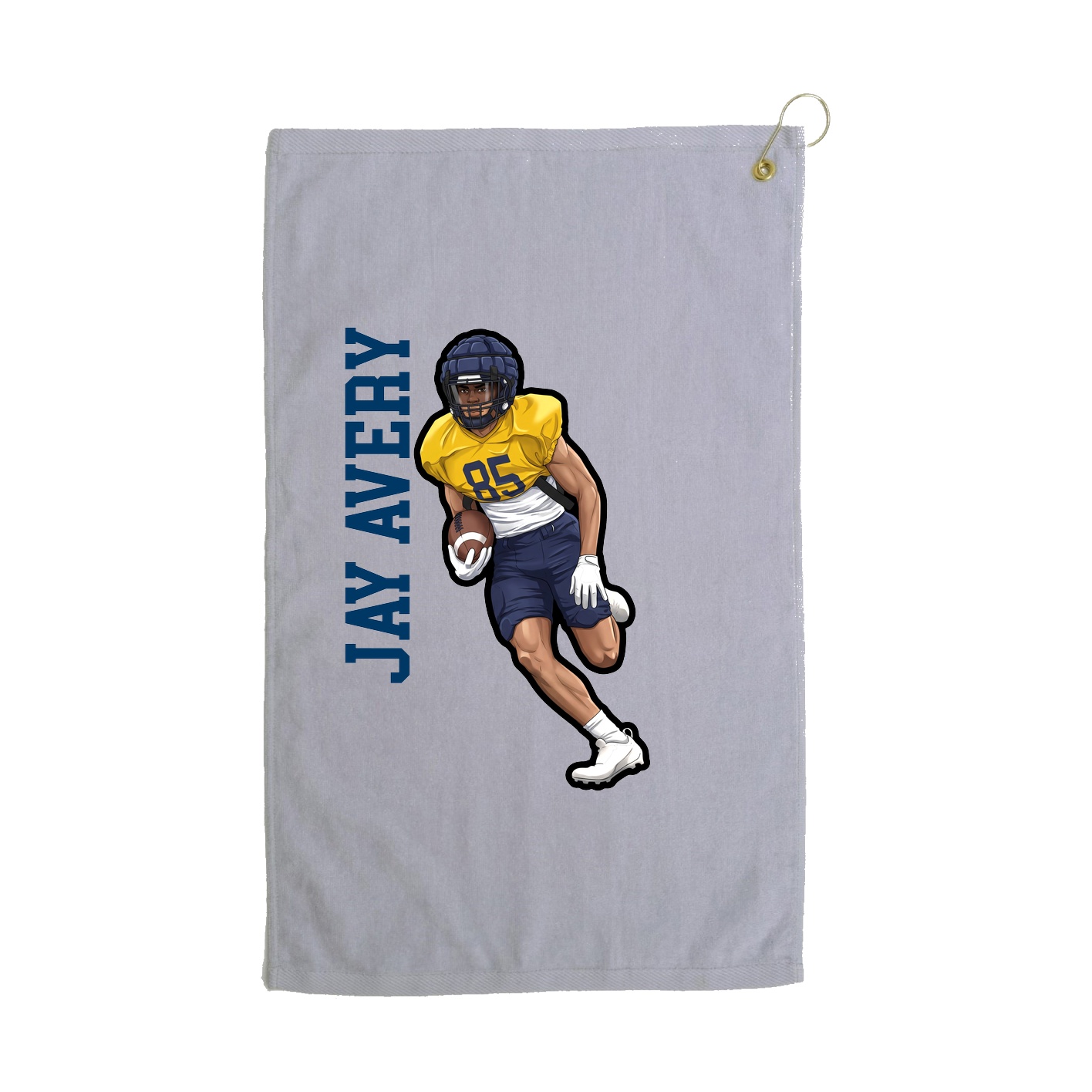 Golf Towel — Name Vertical in Grey