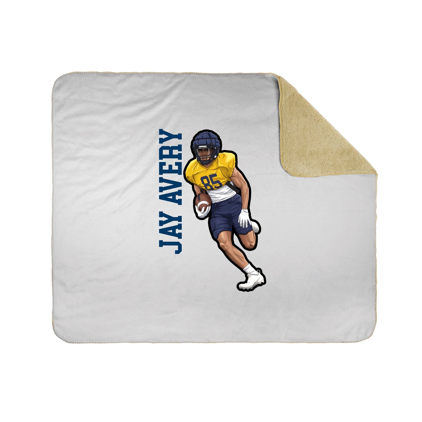 Throw Blanket — Name Vertical in White