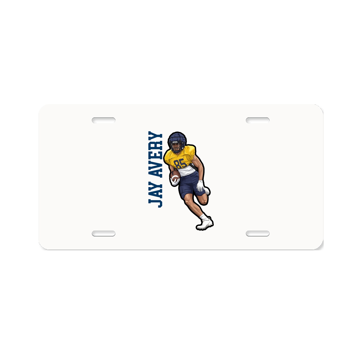 License Plate — Name Vertical in Classic
