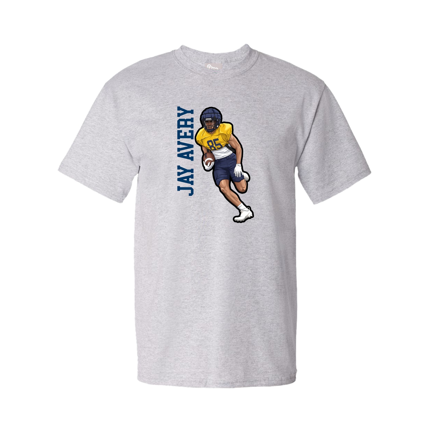 Tee — Name Vertical in Grey