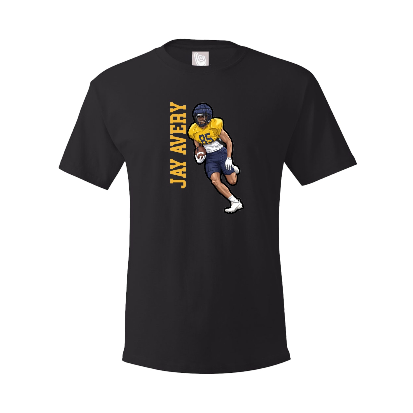 Youth Tee — Name Vertical in Black