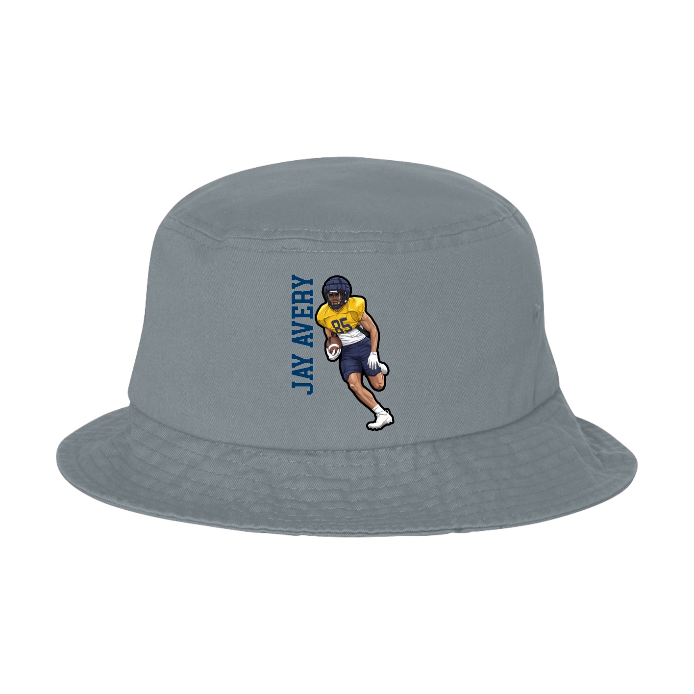 Bucket Cap — Name Vertical in Grey