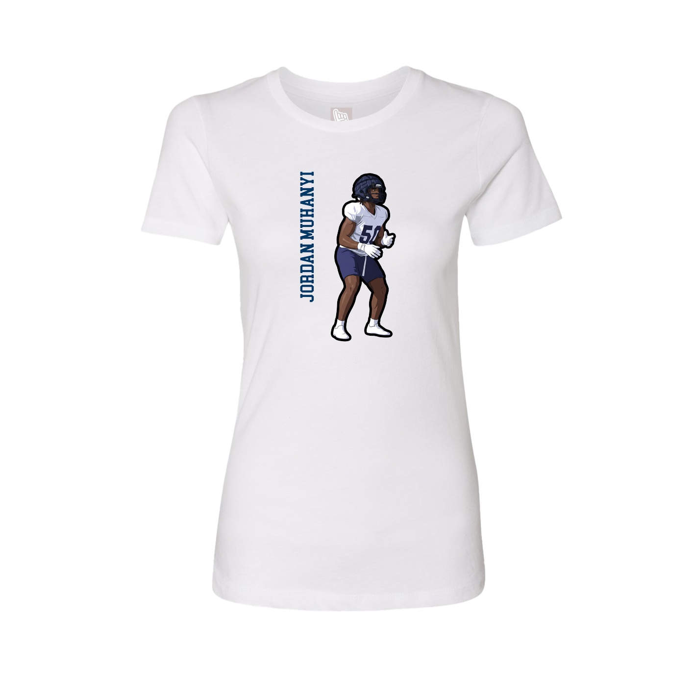 Womens Tee — Name Vertical in White