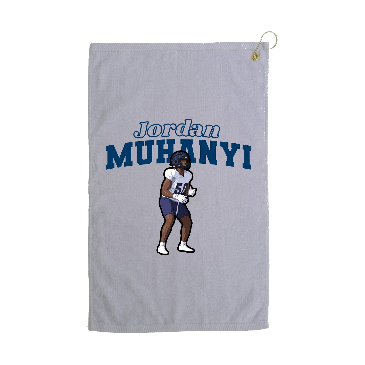 Golf Towel — Name Arch in Grey