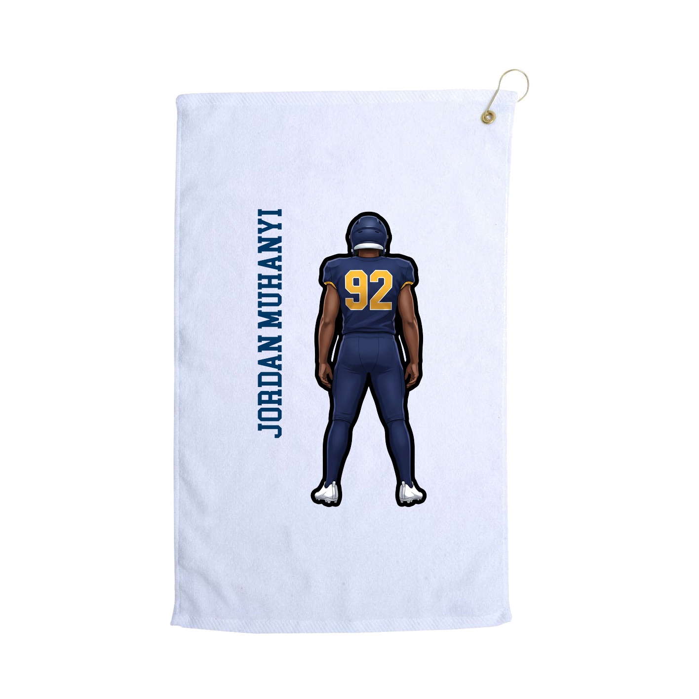 Golf Towel — Name Vertical in White