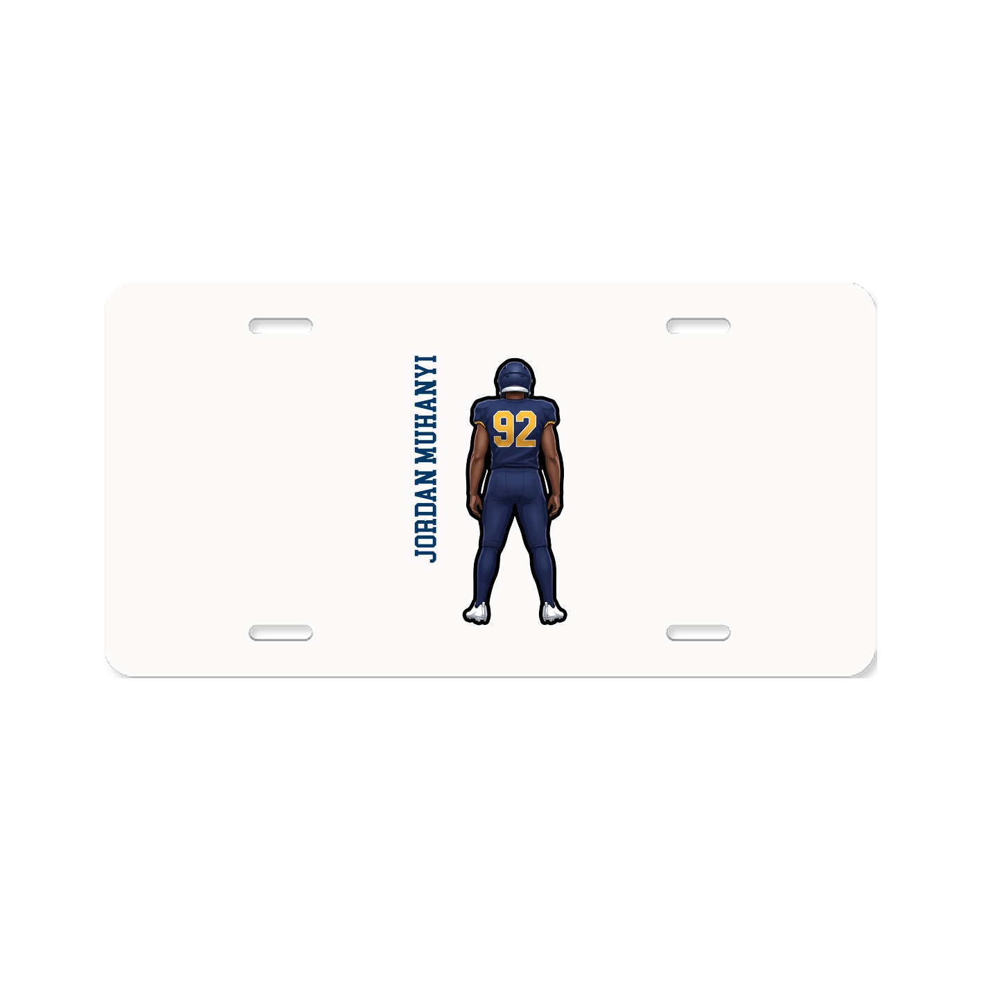 License Plate — Name Vertical in Classic