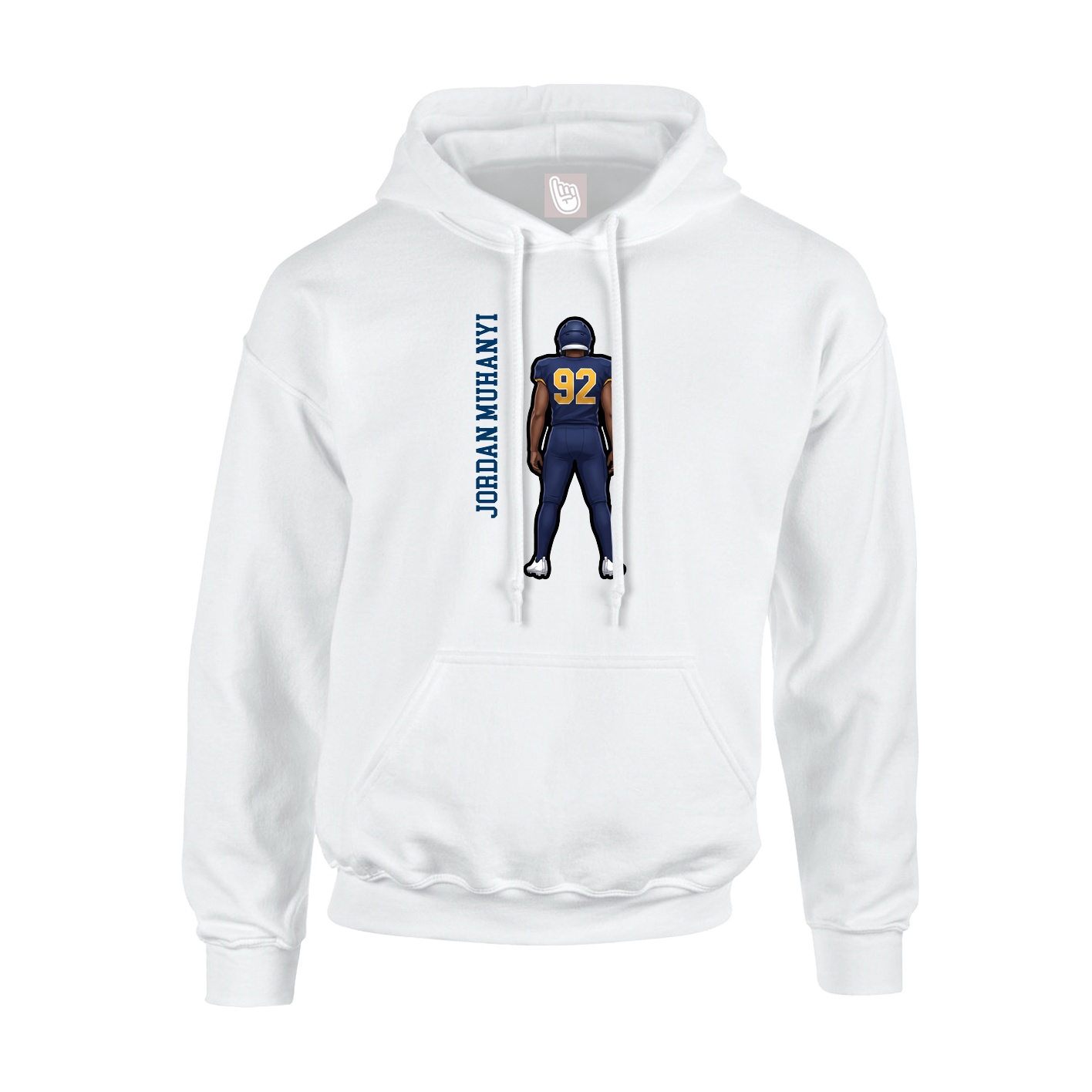Youth Hoodie — Name Vertical in White