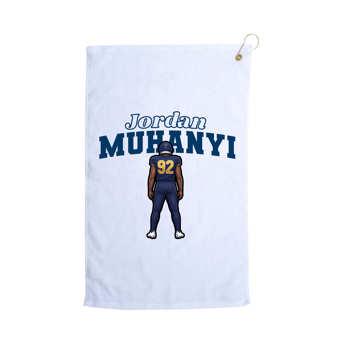 Golf Towel — Name Arch in White